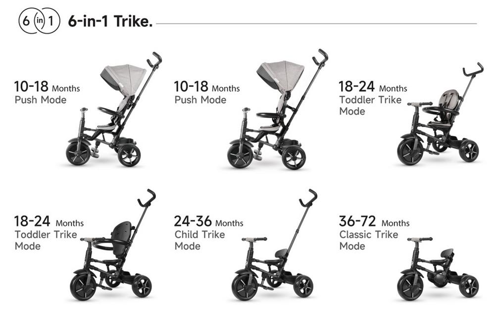 QPLAY TRICYCLE RITO STAR PIEGEVOLE BLACK