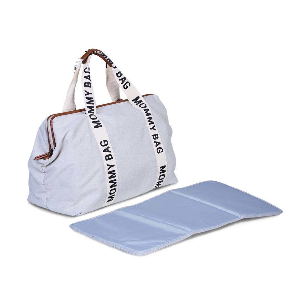 CHILDHOME MOMMY BAG BORSA PER IL CAMBIO - SIGNATURE - TELA BIANCO SPORCO