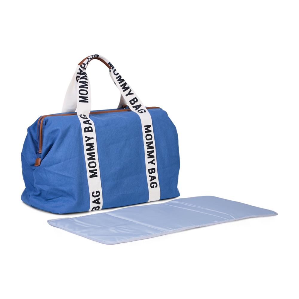 CHILDHOME MOMMY BAG BORSA PER IL CAMBIO - SIGNATURE - TELA INDIGO