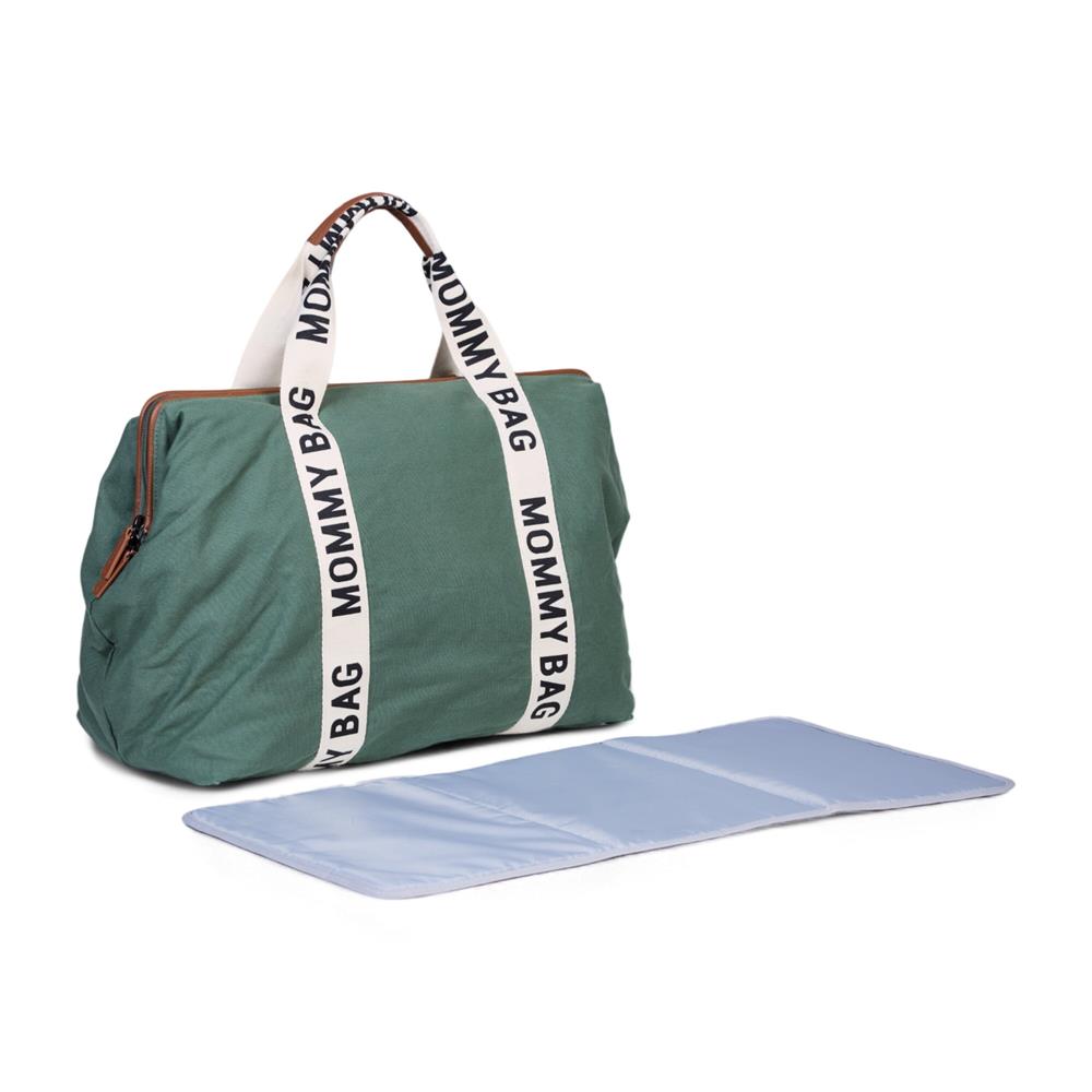 CHILDHOME MOMMY BAG BORSA PER IL CAMBIO - SIGNATURE - TELA VERDE