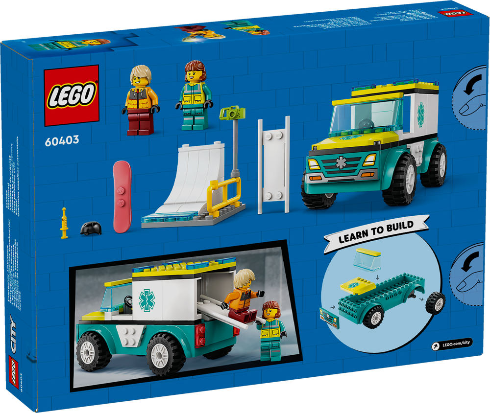 LEGO CITY AMBULANZA DI EMERGENZA E SNOWBOARDER 60403