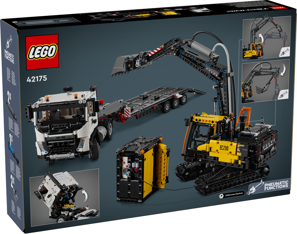 LEGO TECHNIC AUTOCARRO VOLVO FMX ED ESCAVATORE ELETTRICO EC230 42175