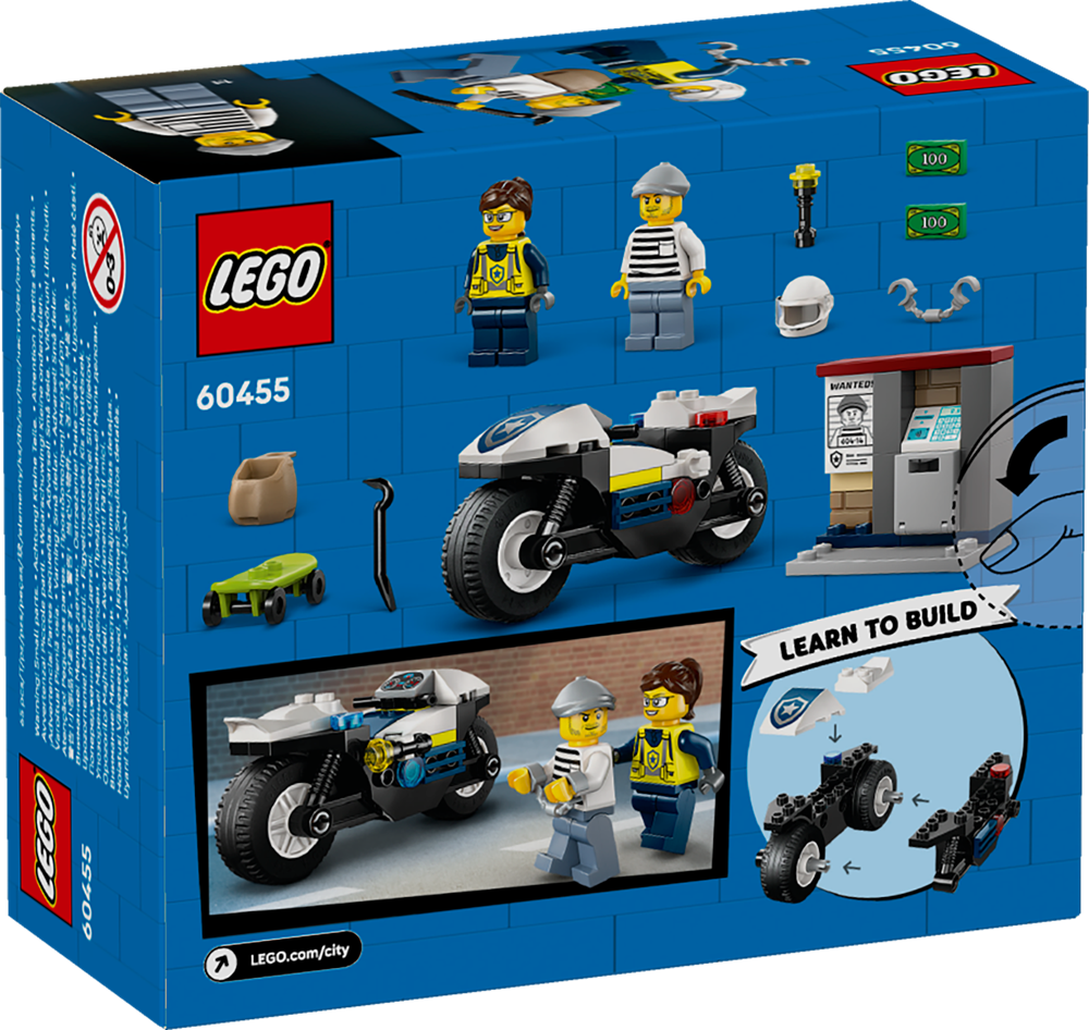 LEGO LEGO CITY INSEGUIMENTO DELLA MOTO DELLA POLIZIA 60455