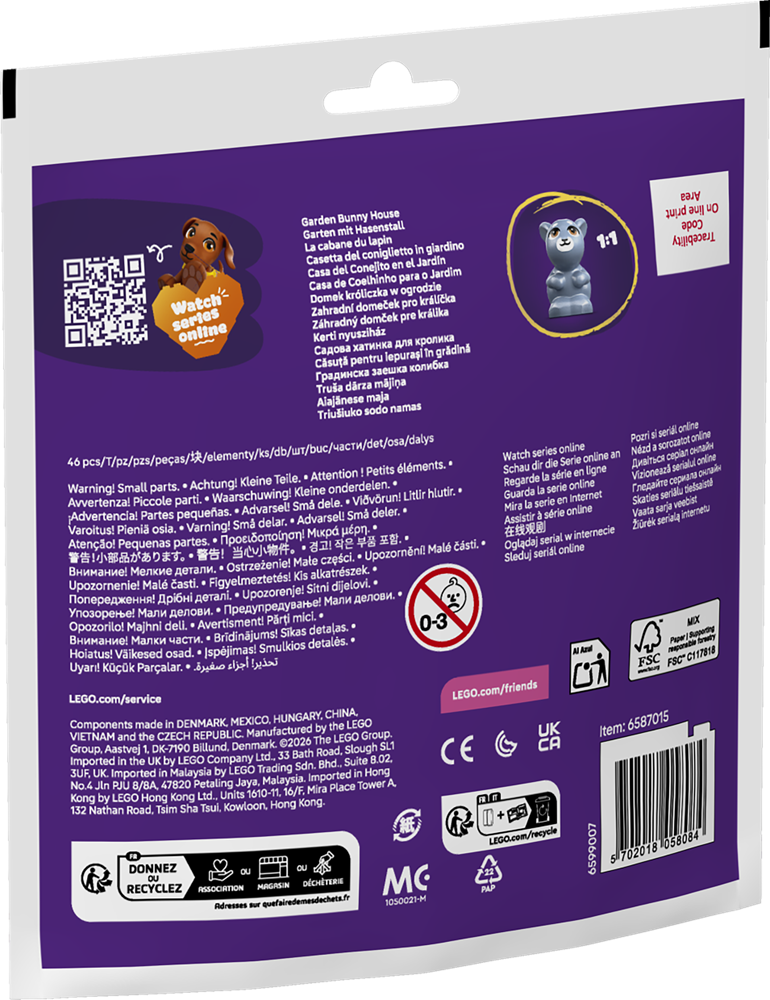 LEGO LEGO FRIENDS CASETTA DEL CONIGLIETTO IN GIARDINO 30722