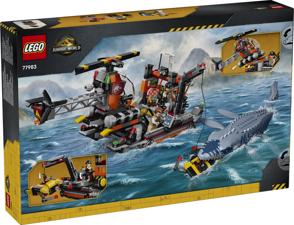 LEGO JURASSIC WORLD ATTACCO ALLA BARCA DEL DINOSAURO MOSASAURUS 77983