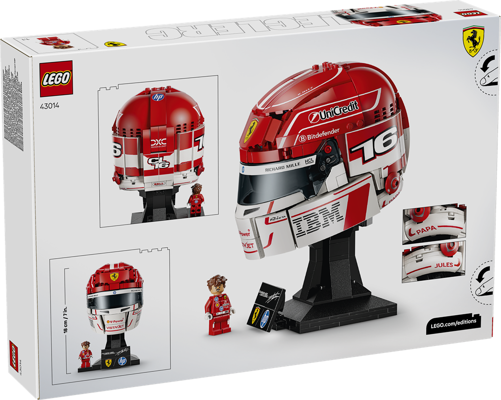 LEGO EDITIONS FORMULA 1 CASCO DI CHARLES LECLERC SCUDERIA FERRARI HP 43014