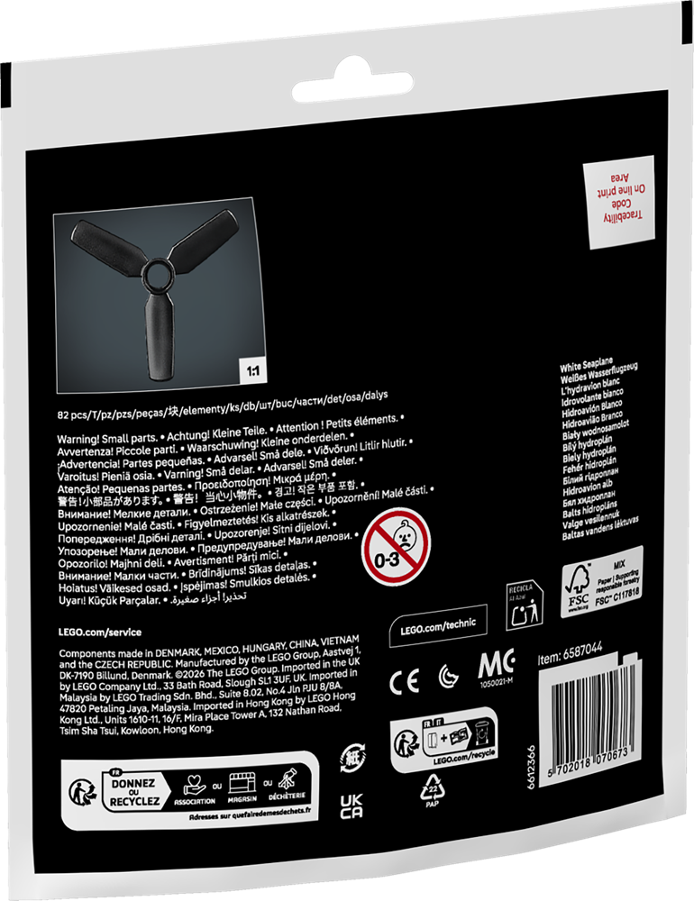 LEGO TECHNIC IDROVOLANTE BIANCO 30736