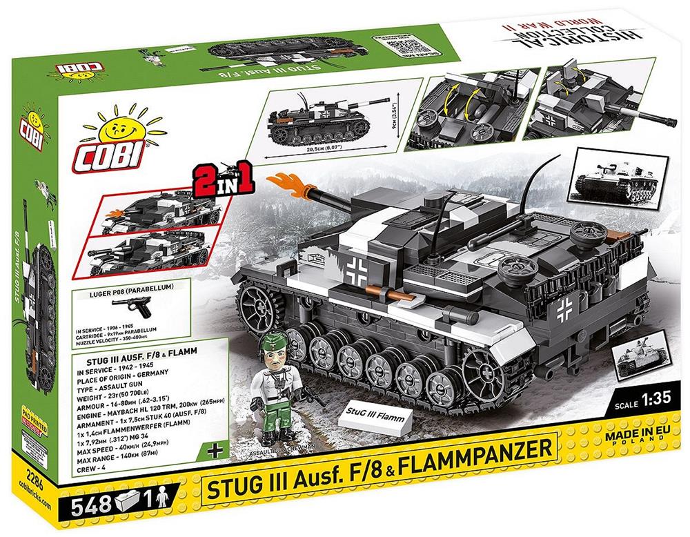 COBI HISTORICAL COLLECTION WWII STUG III AUSF.F/8 & FLAMMPANZER 2286