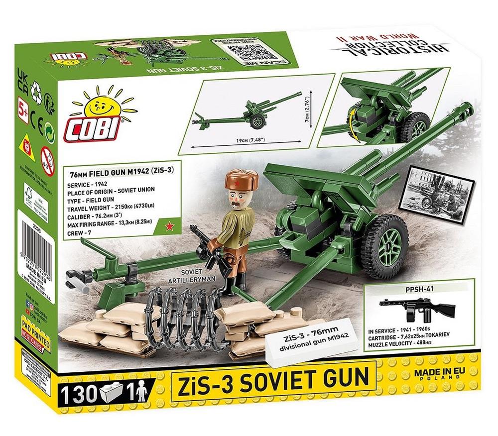 COBI HISTORICAL COLLECTION WWII CANNONE DI DIVISIONE ZIS-3 76 MM M1942 2293