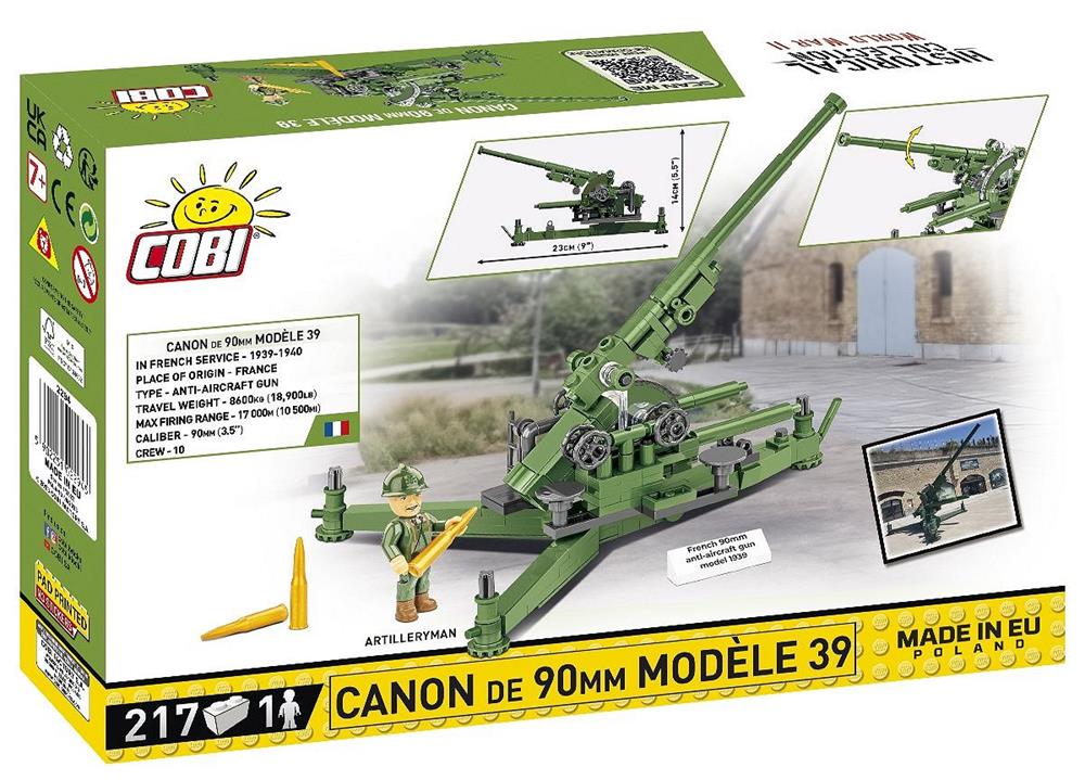 COBI HISTORICAL COLLECTION WWII CANNONE DA 90 MM MODELLO 1939 2294