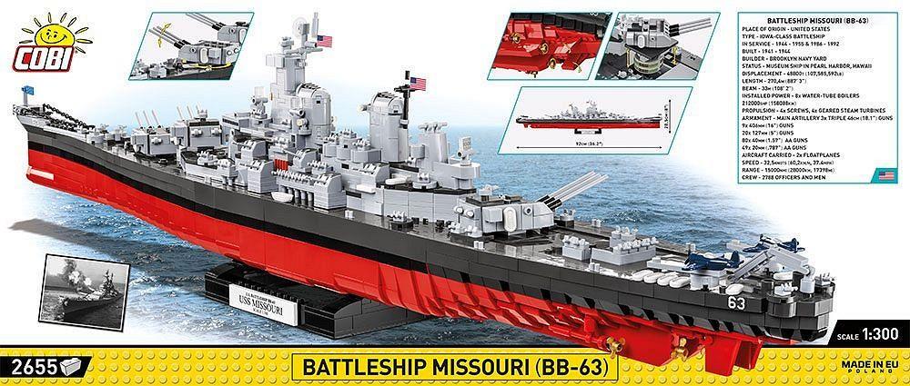 COBI HISTORICAL COLLECTION BATTLESHIP MISSOURI (BB-63) 4837