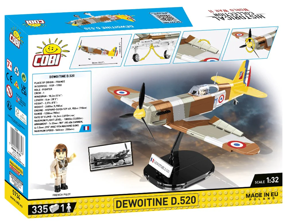 COBI HISTORICAL COLLECTION WWII DEWOITINE D.520 5734