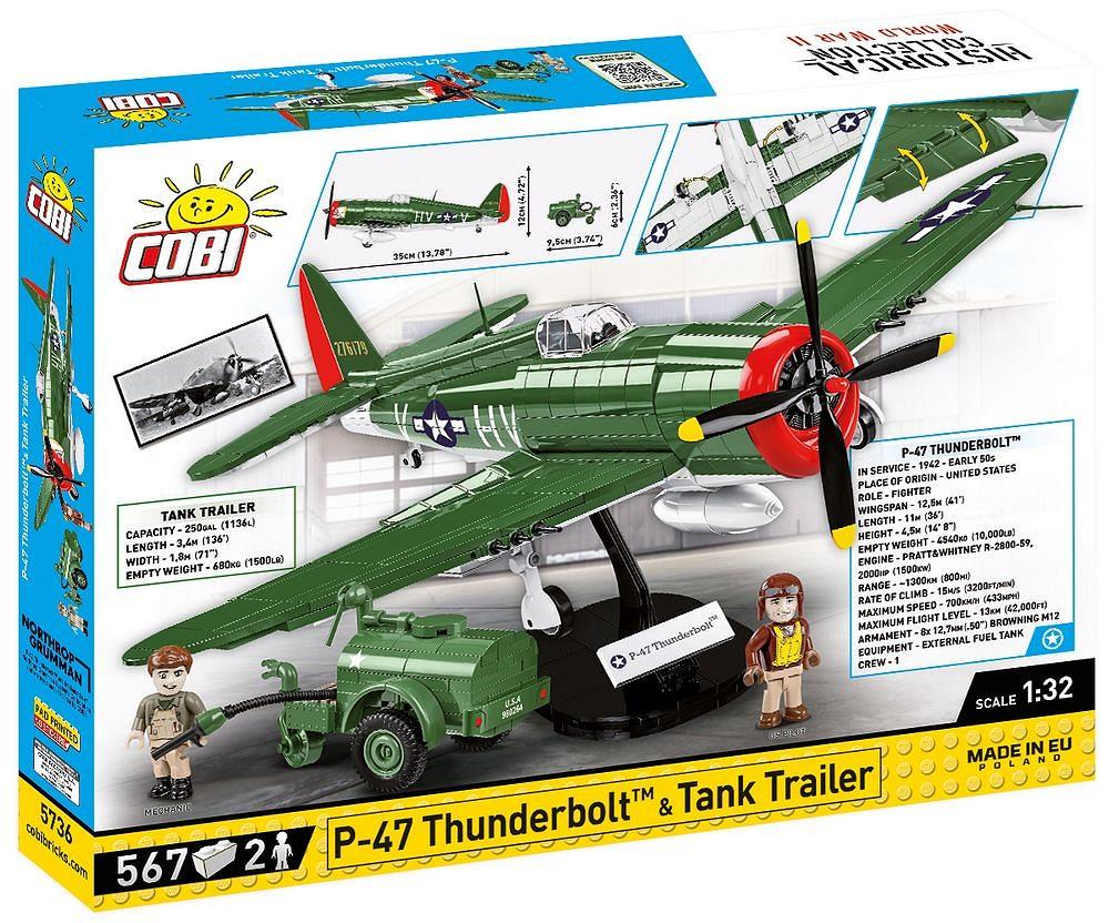 COBI HISTORICAL COLLECTION WWII P-47 THUNDERBOLT & TANK TRAILER - EXECUTIVE EDITION 5736