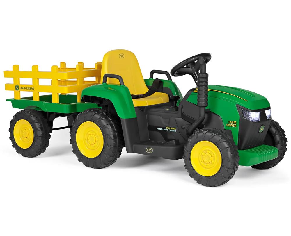 PEG PEREGO TRATTORE JOHN DEERE FARM POWER CON RIMORCHIO IGOR0120