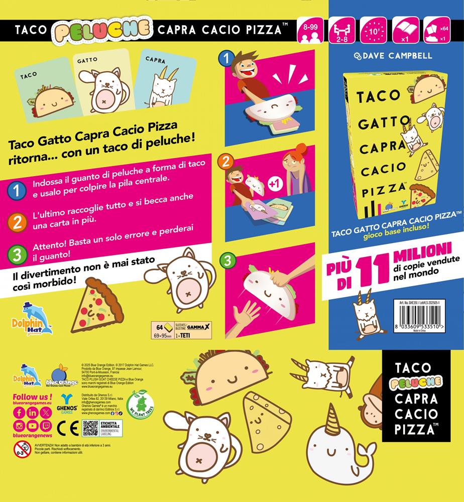 GHENOS GAMES TACO PELUCHE CAPRA CACIO PIZZA GHE351