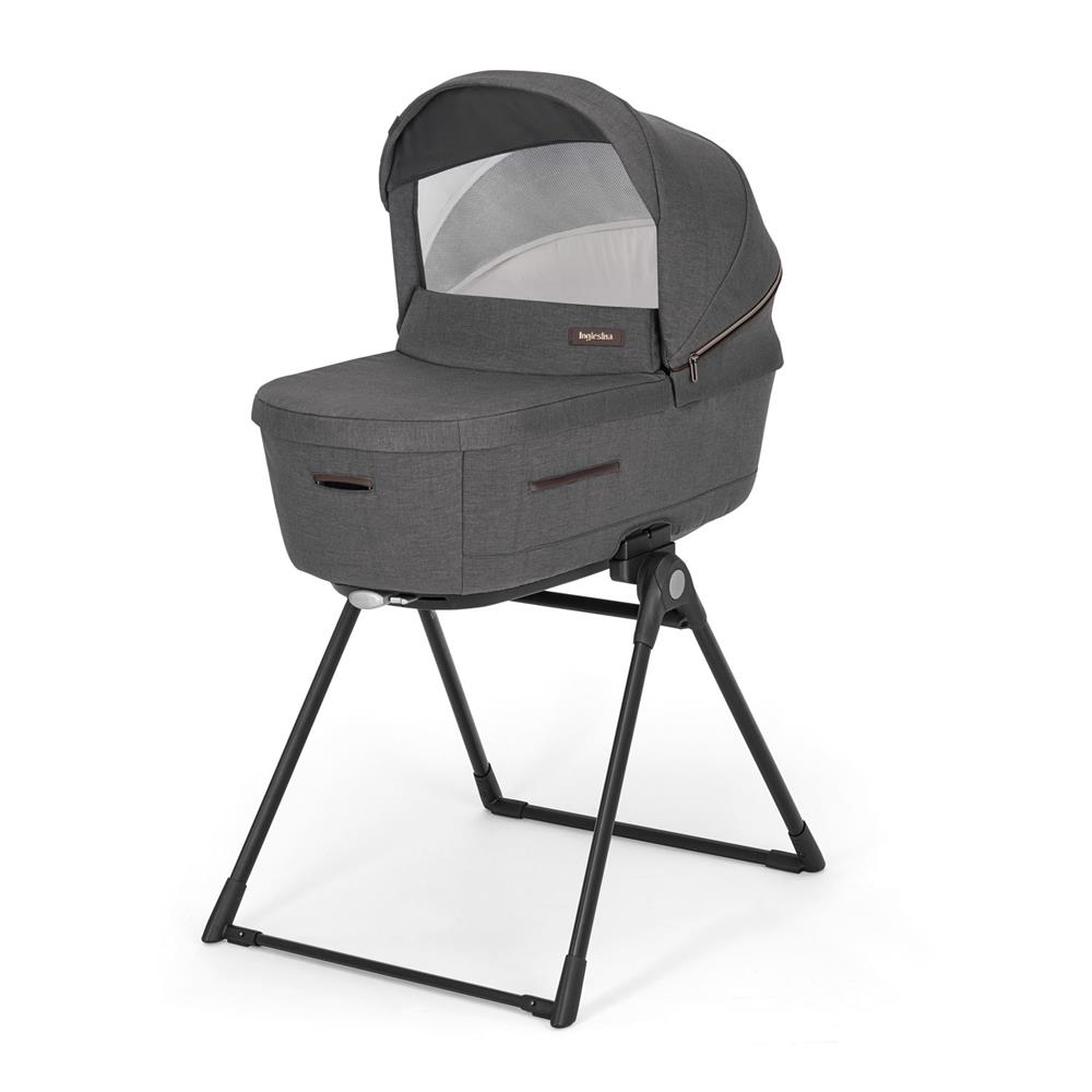 INGLESINA TRIO SYSTEM QUATTRO APTICA VELVET GREY CON TELAIO PALLADIO BLACK E SEGG. DARWIN INFANT RECLINE KA62R0VLG