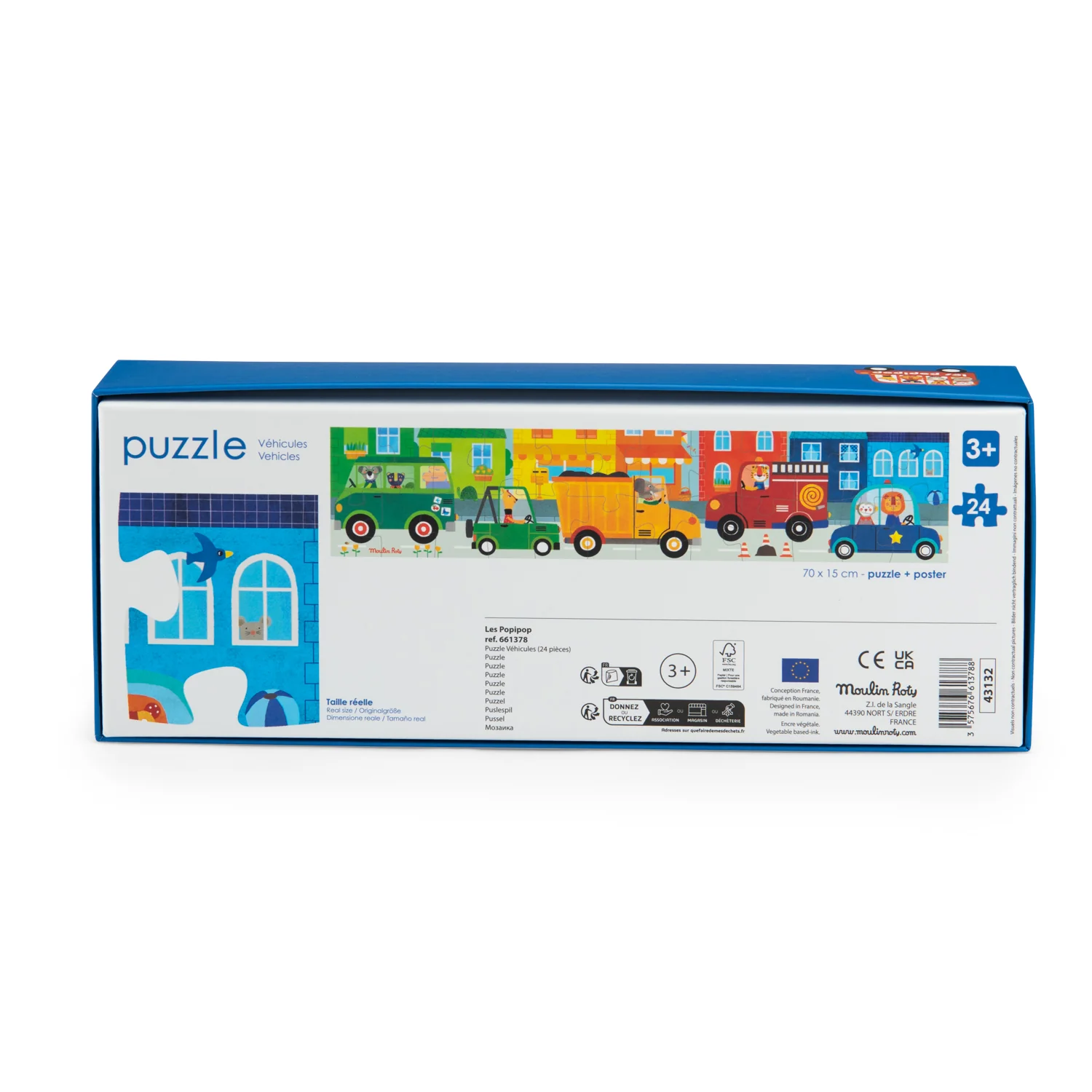 MOULIN ROTY PUZZLE VEICOLI 24 PEZZI LES POPIPOP 661378
