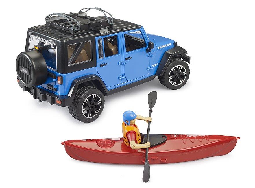 BRUDER JEEP WRANGLER RUBICON UNLIMITED CON KAYAK E KAYAKER 02529