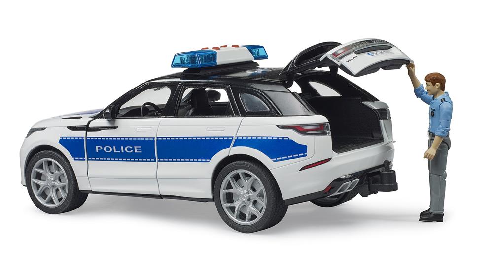 BRUDER RANGE ROVER VELAR AUTO DELLA POLIZIA CON POLIZIOTTO 02890