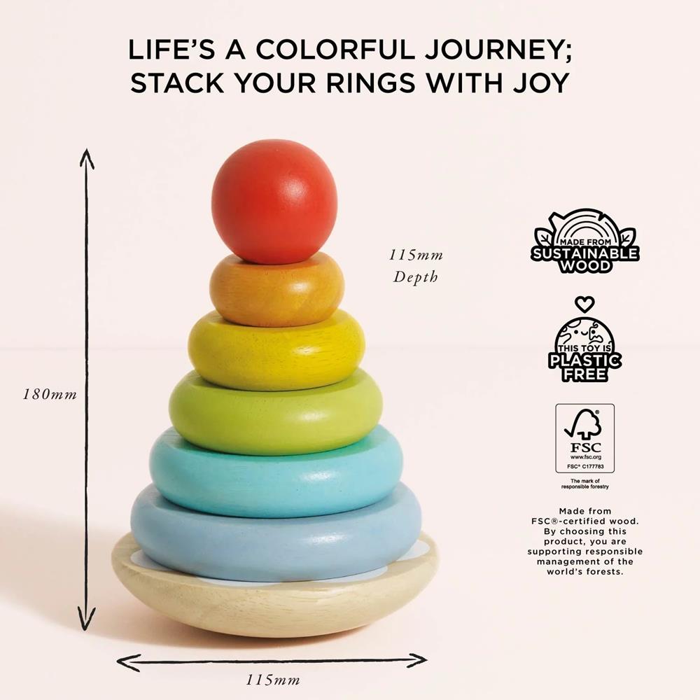 LE TOY VAN TORRE AD ANELLI ARCOBALENO PL011