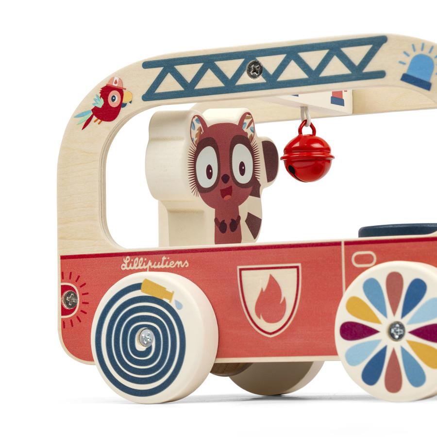 LILLIPUTIENS CAMION DEI POMPIERI IN LEGNO JACK THE LION 83982 LILLIPUTIENS CAMION DEI POMPIERI IN LEGNO JACK THE LION 83982