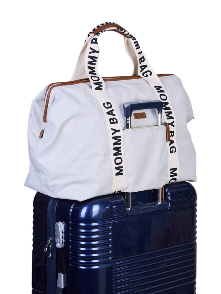 CHILDHOME MOMMY BAG BORSA PER IL CAMBIO - SIGNATURE - TELA BIANCO SPORCO