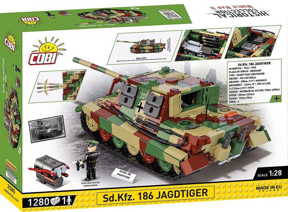 COBI HISTORICAL COLLECTION WWII SD.KFZ. 186 - JAGDTIGER 2580