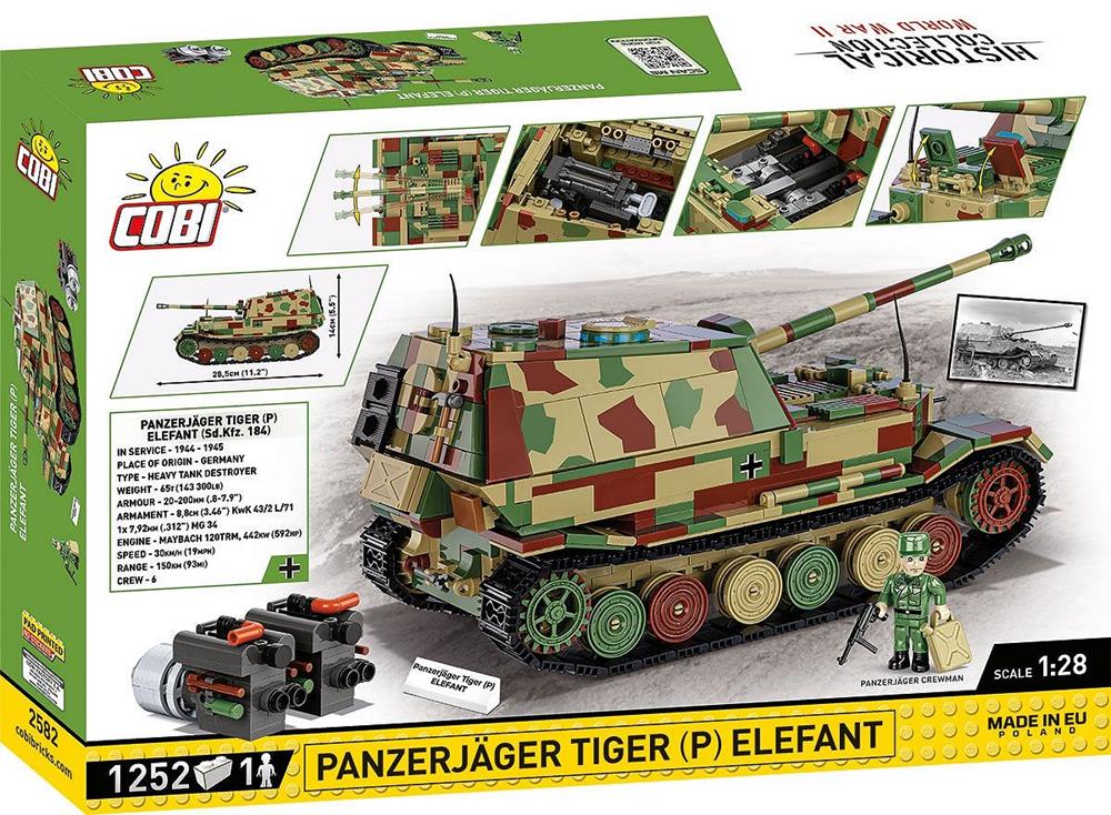 COBI HISTORICAL COLLECTION WWII PANZERJÄGER TIGER (P) ELEFANT 2582