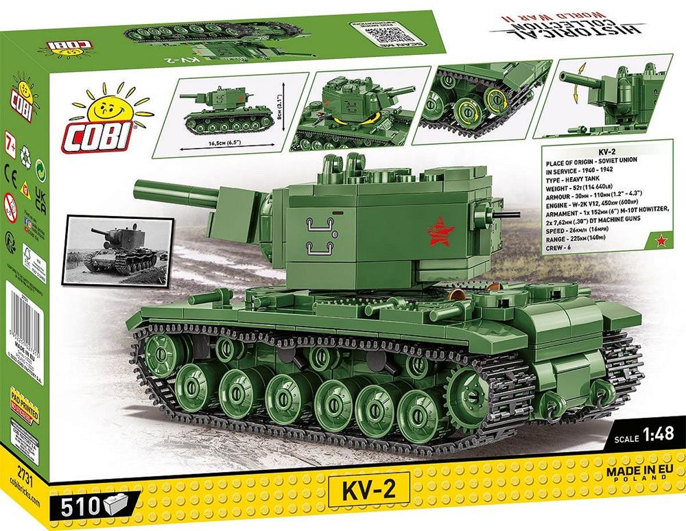 COBI HISTORICAL COLLECTION WWII CARRO ARMATO KV-2 2731