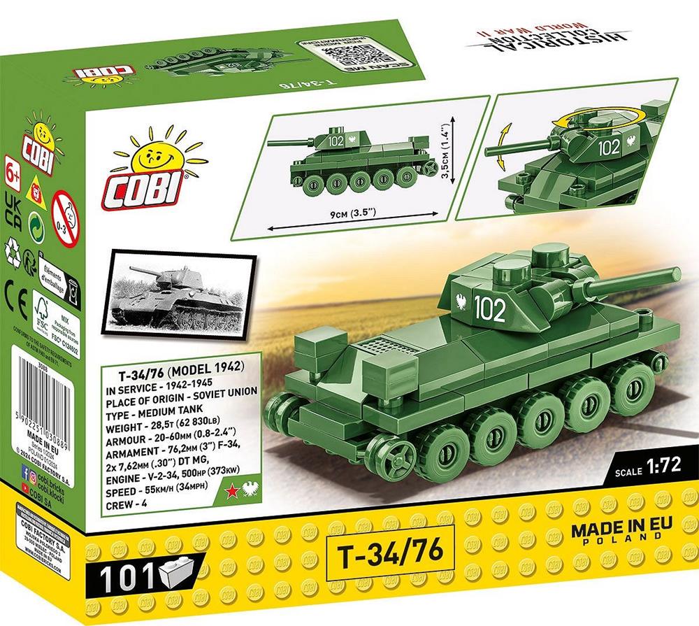 COBI HISTORICAL COLLECTION WWII T-34/76 3088