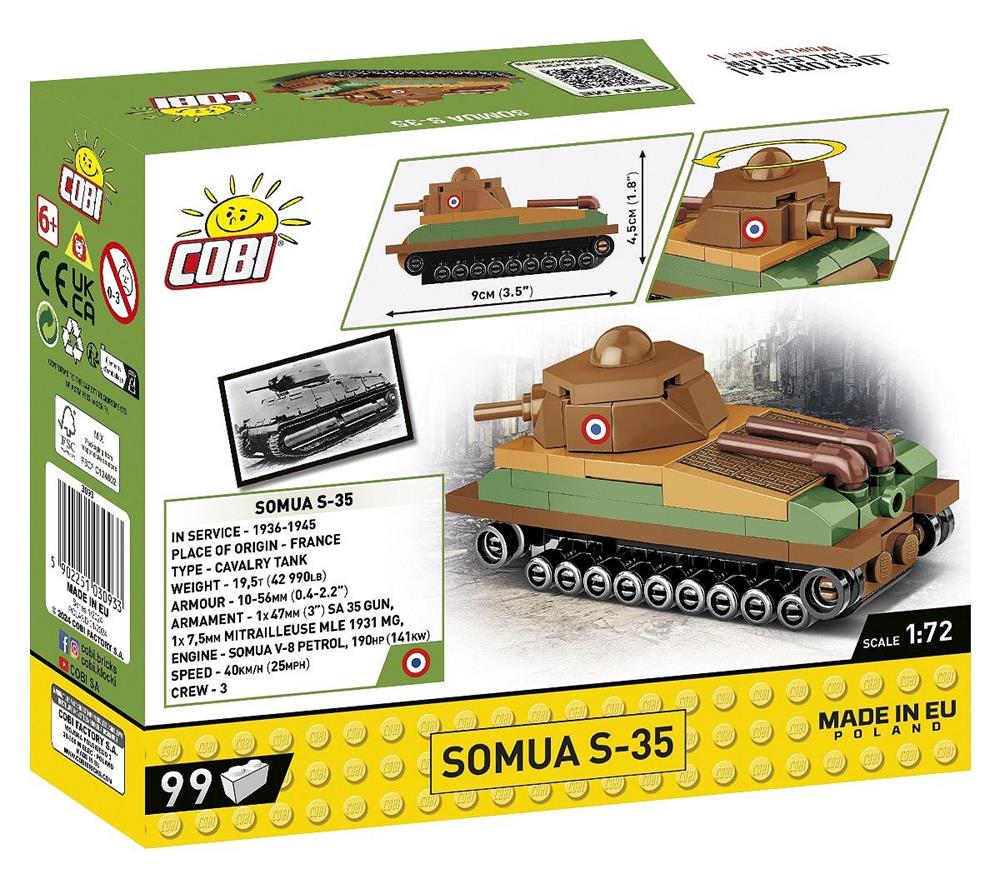 COBI HISTORICAL COLLECTION WWII Somua S-35 3093