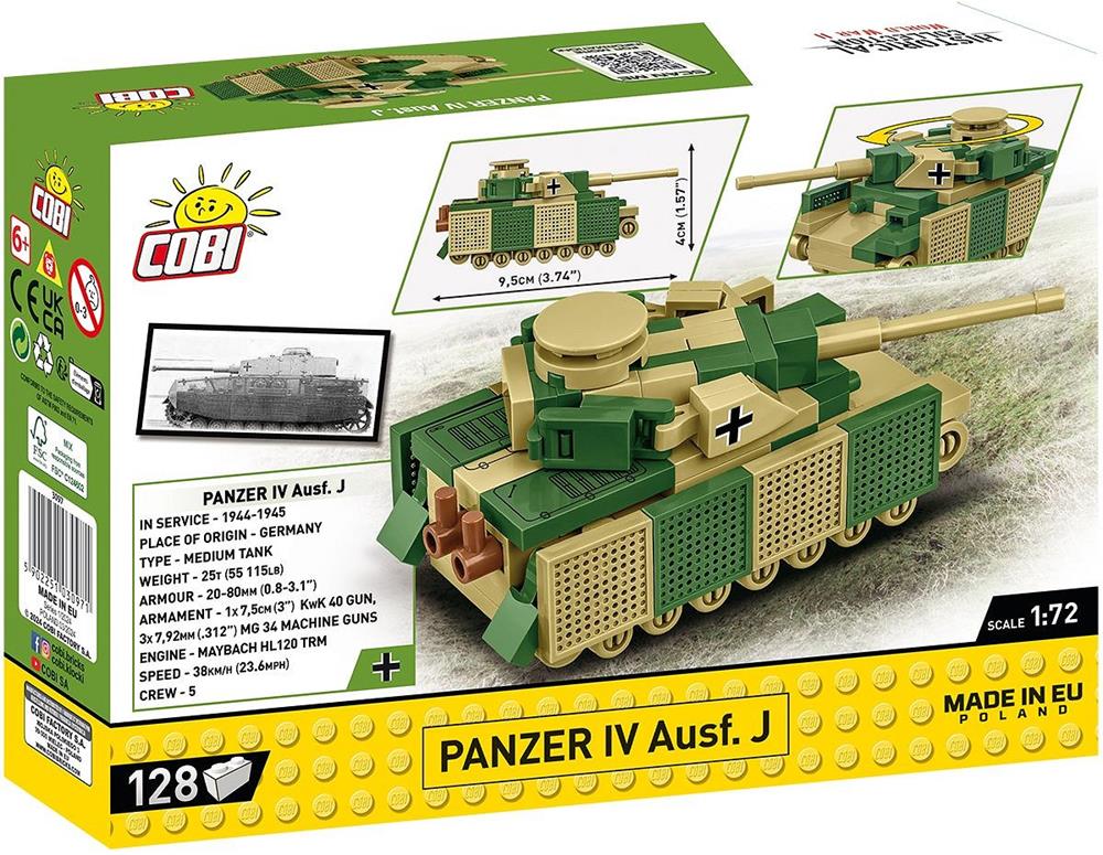 COBI HISTORICAL COLLECTION WWII PANZER IV AUSF. J 3097