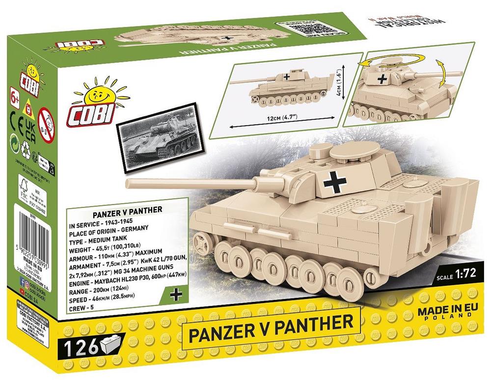 COBI HISTORICAL COLLECTION WWII PANZER V PANTHER 3099