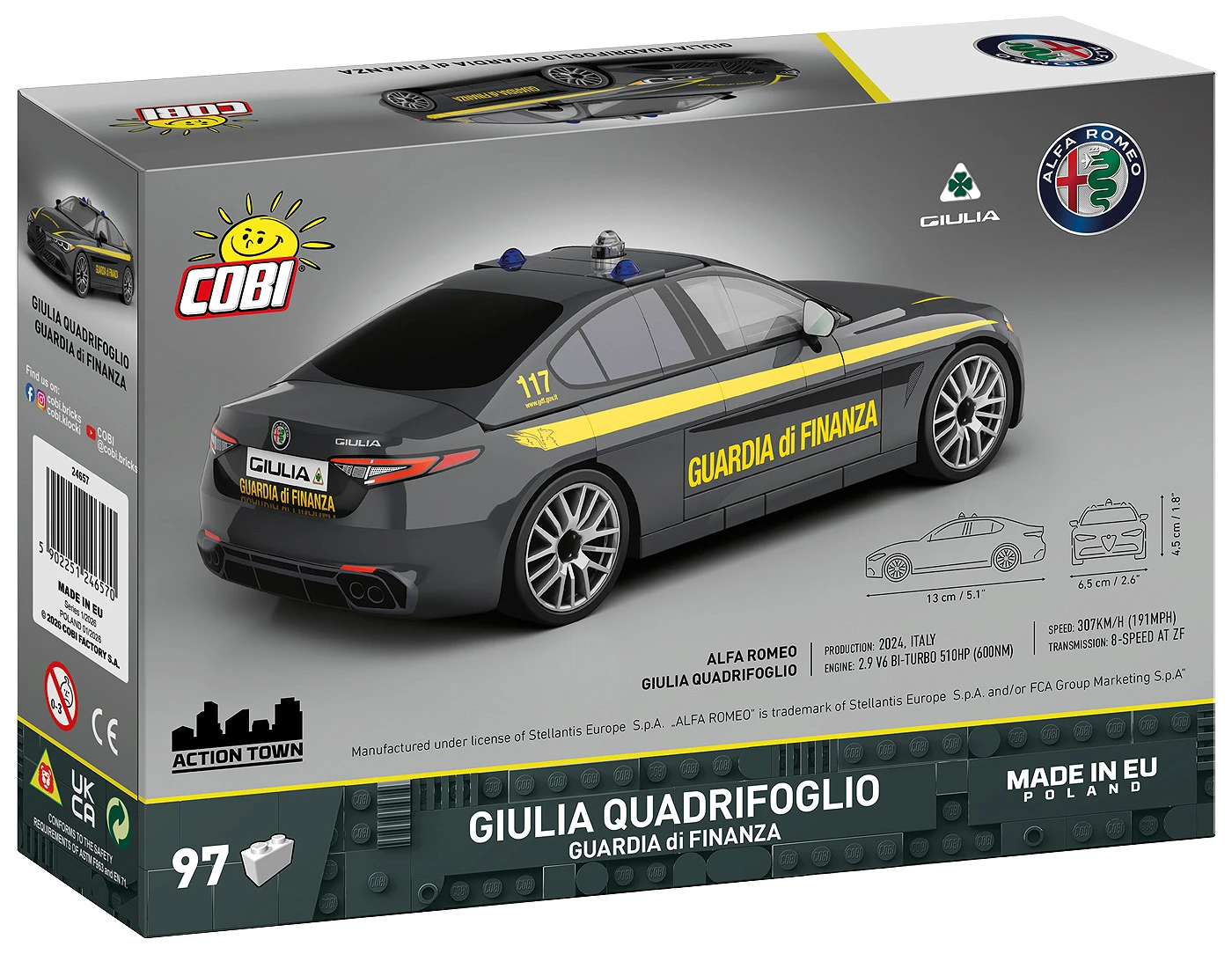 COBI CARS GIULIA QUADRIFOGLIO GUARDIA DI FINANZA 24657