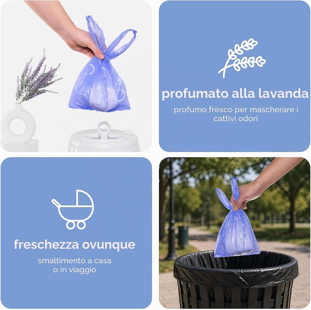 SACCHETTI ALLA LAVANDA PER PANNOLINI 200 PZ