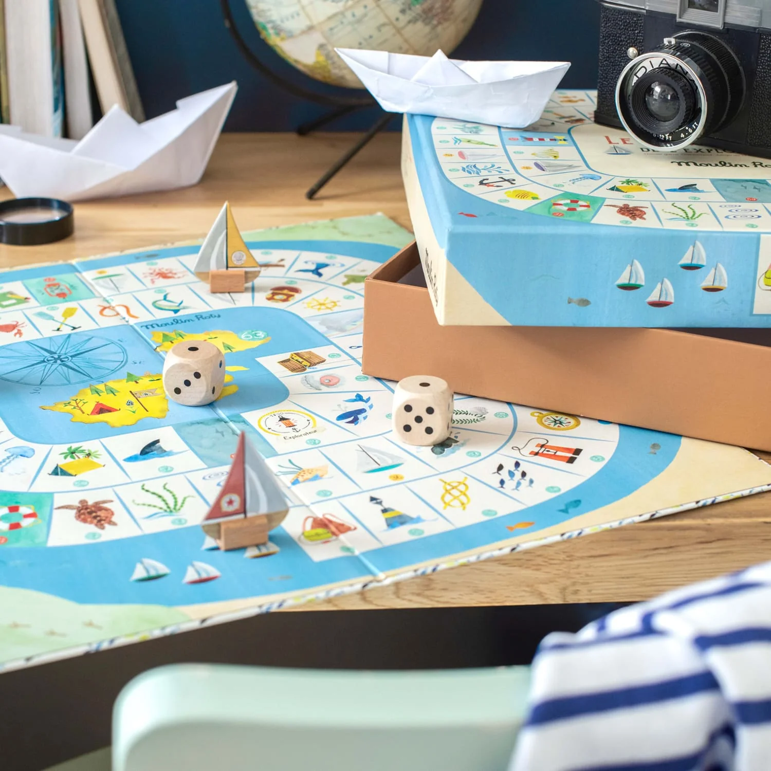 MOULIN ROTY GIOCO DELL'OCA BATTELLI E DADI LEGNO 712416