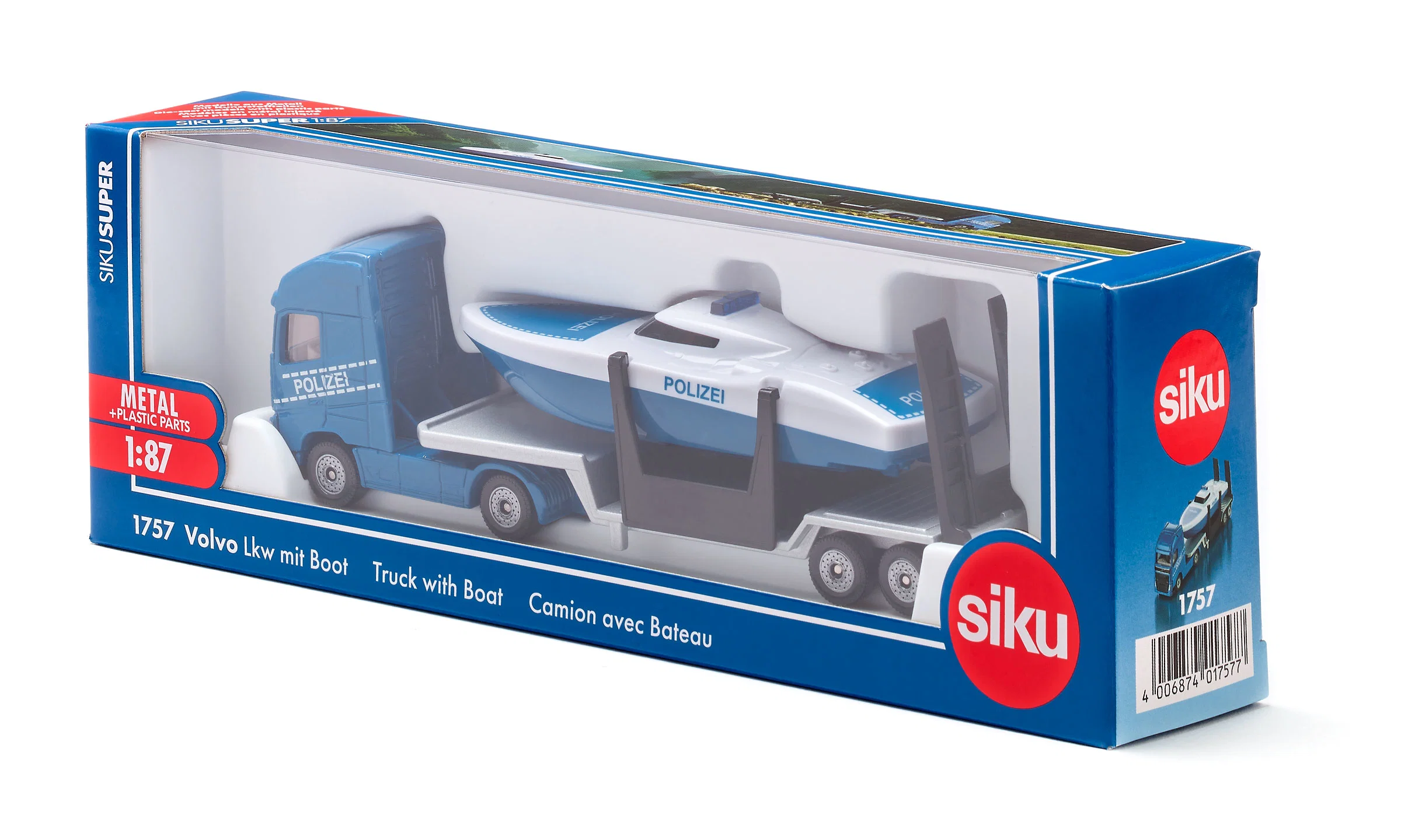SIKU CAMION VOLVO CON BARCA 1757