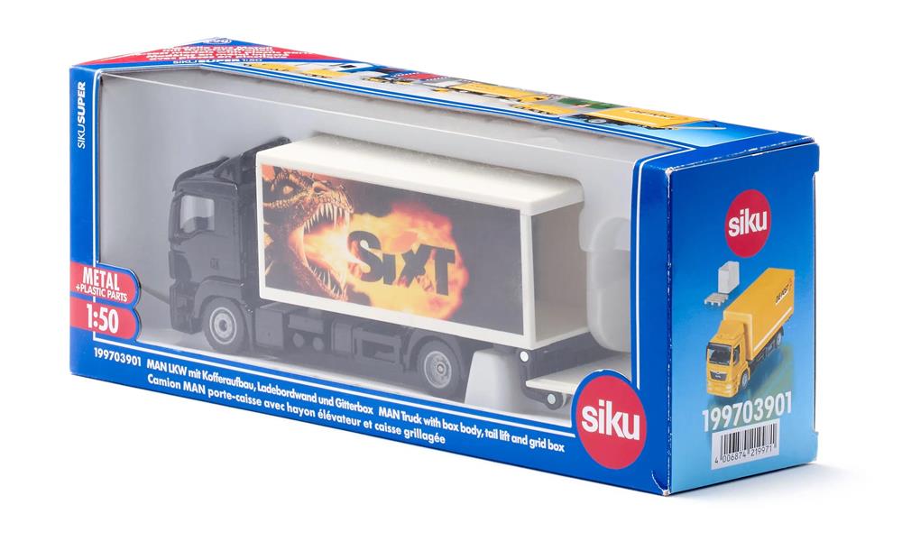 SIKU CAMION MAN CON CASSONE E SPONDA IDRAULICA 1997