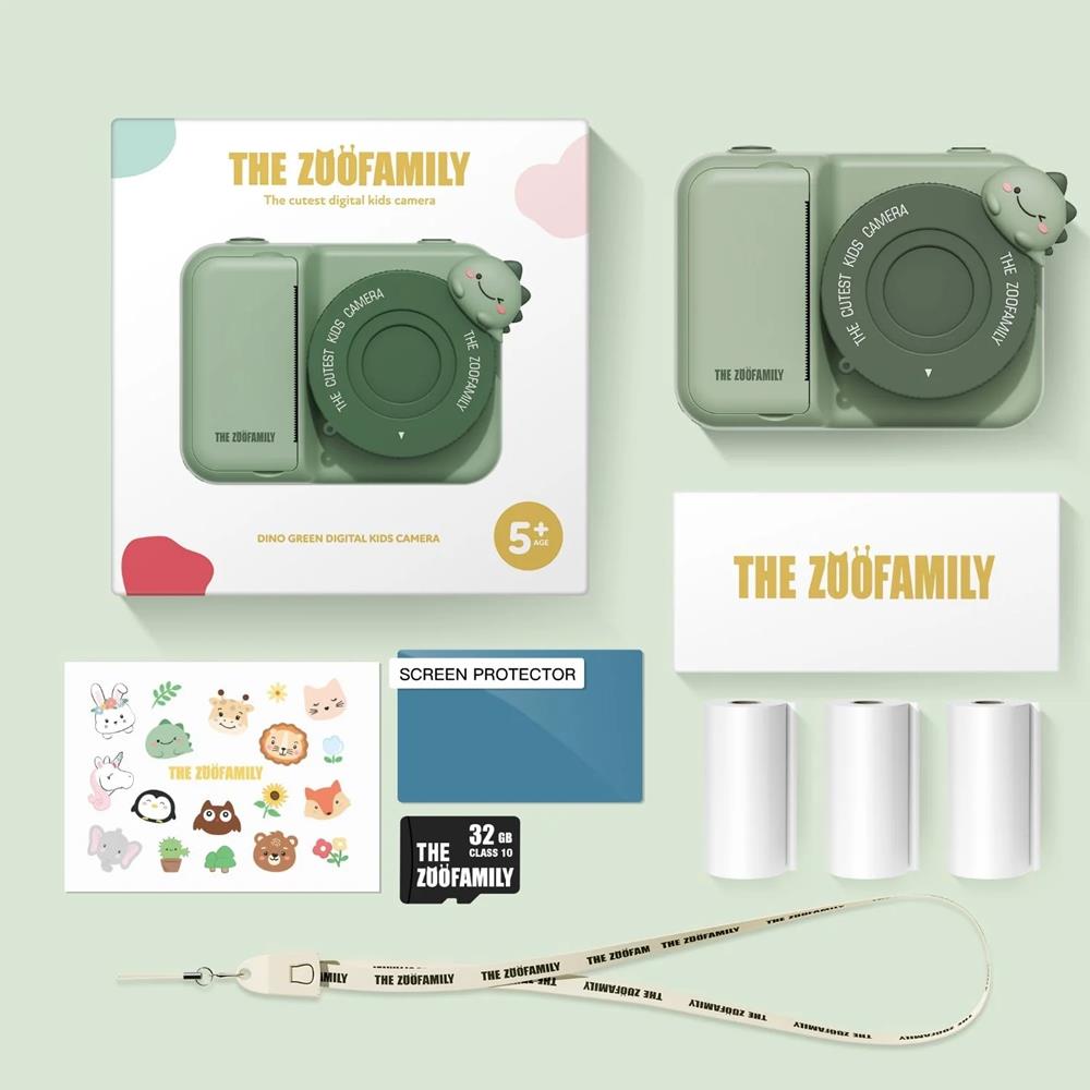 THE ZOOFAMILY ZOO PRINT DINO GREEN - FOTOCAMERA PER BAMBINI THE ZOOFAMILY ZOO PRINT DINO GREEN - FOTOCAMERA PER BAMBINI