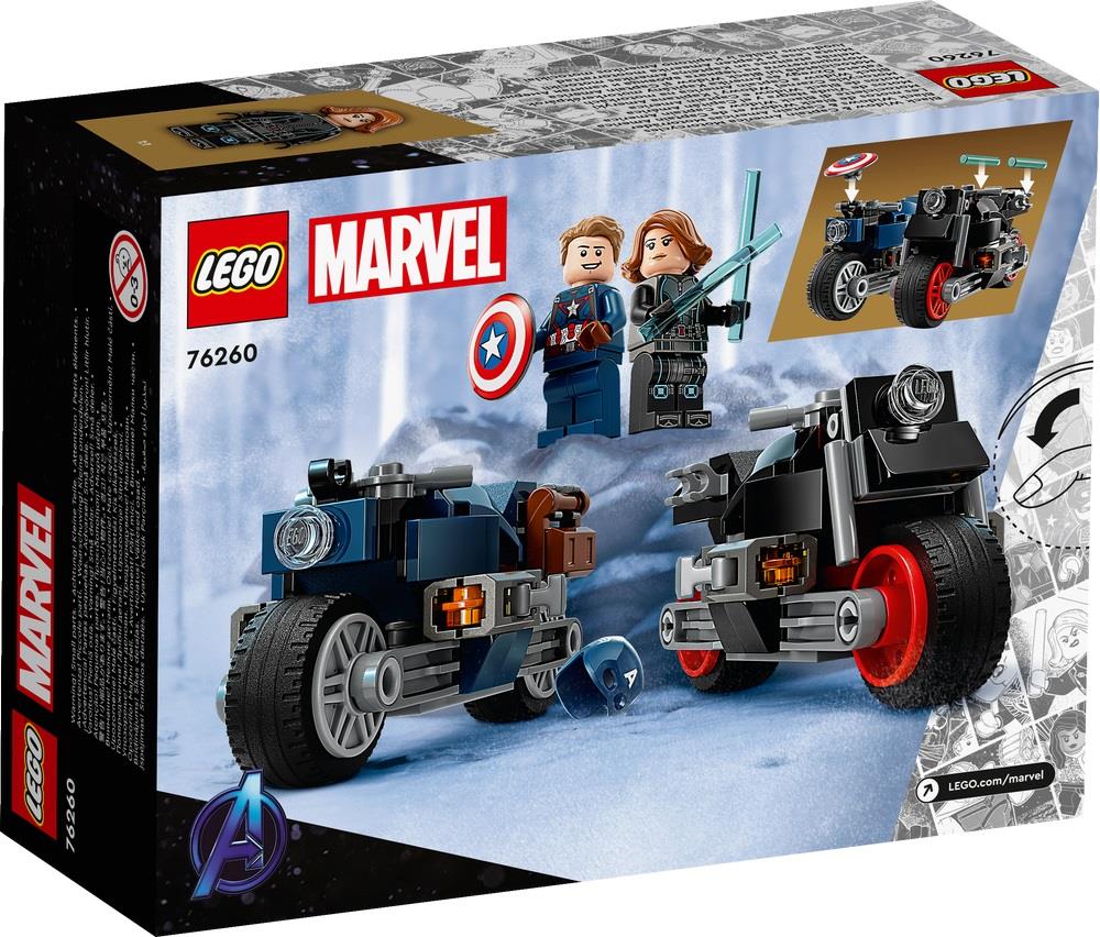 LEGO SUPER HEROES MARVEL MOTOCICLETTE DI BLACK WIDOW E CAPTAIN AMERICA 76260