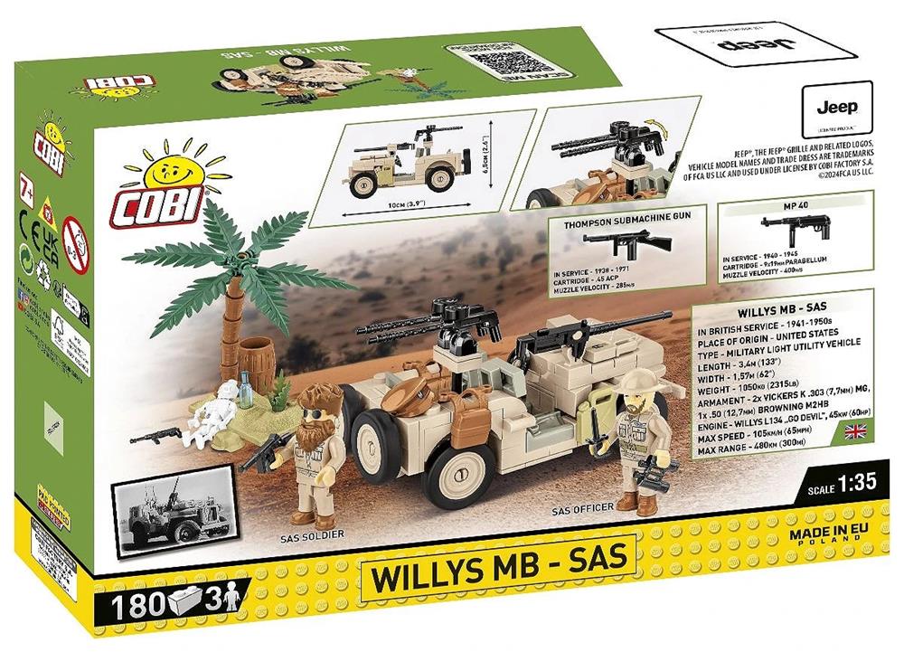 COBI HISTORICAL COLLECTION WWII WILLYS MB-SAS 2298