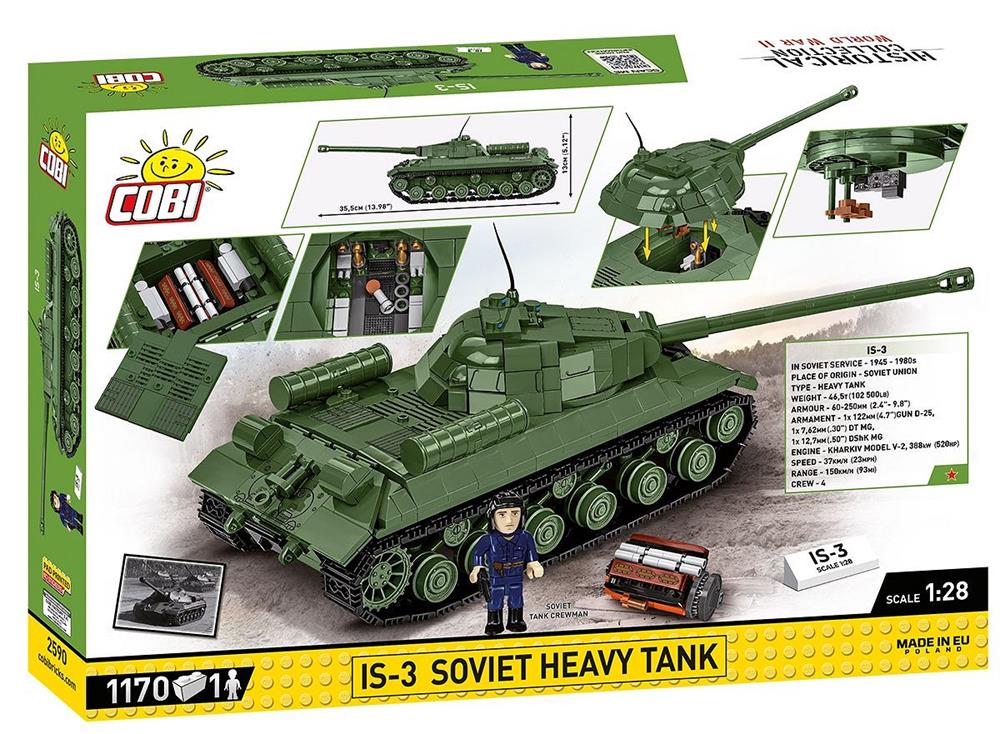 COBI HISTORICAL COLLECTION WWII IS-3 CARRARMATO PESANTE SOVIETICO 2590