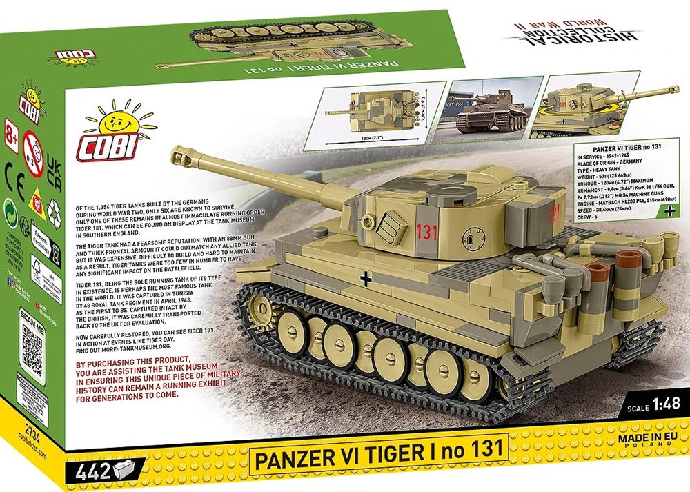 COBI HISTORICAL COLLECTION WWII PANZER VI TIGER I NO 131 2734