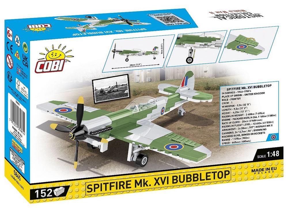 COBI HISTORICAL COLLECTION WWII SPITFIRE MK. XVI BUBBLETOP 5865