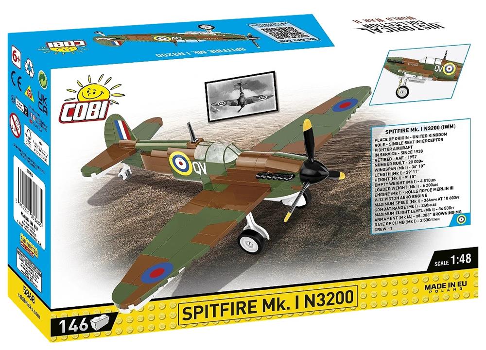 COBI HISTORICAL COLLECTION WWII SPITFIRE MK. I N3200 - IMPERIAL WAR MUSEUM DUXFORD 5868