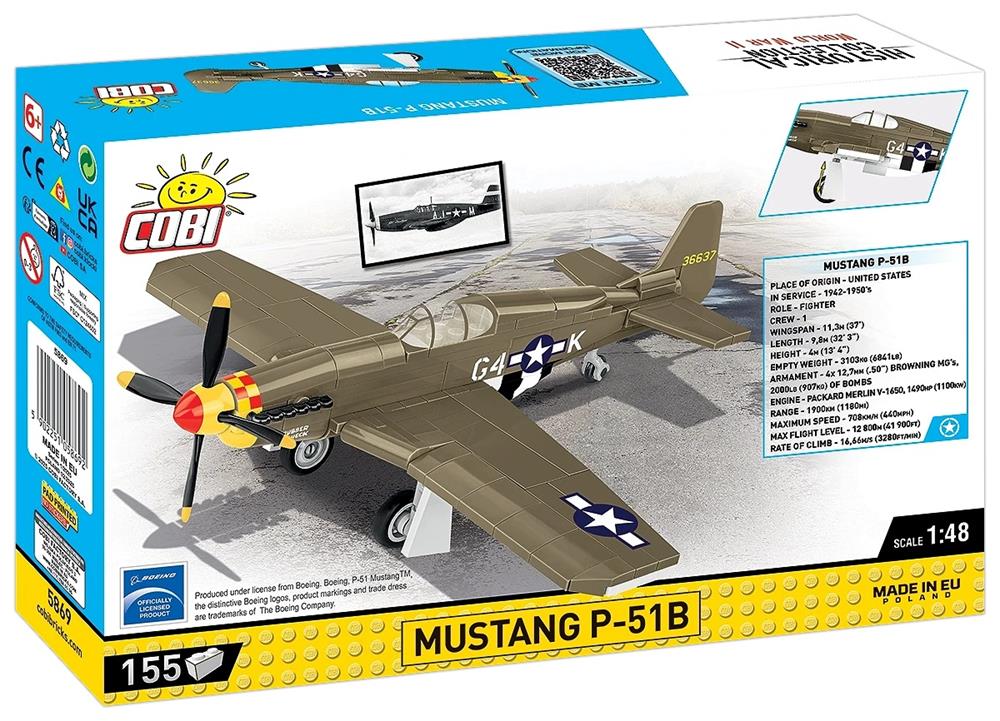 COBI HISTORICAL COLLECTION WWII MUSTANG P-51B 5869 COBI HISTORICAL COLLECTION WWII MUSTANG P-51B 5869