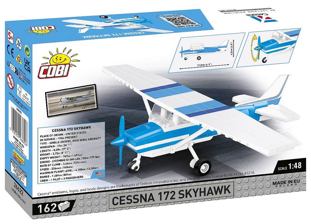 COBI HISTORICAL COLLECTION WWII CESSNA 172 SKYHAWK-WHITE-BLUE 26622