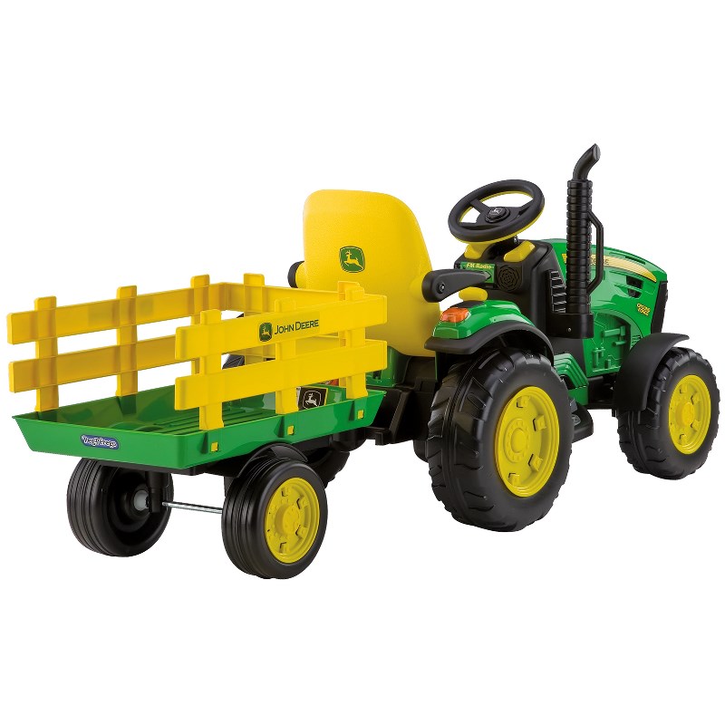 PEG PEREGO TRATTORE ELETTRICO JOHN DEERE GROUND FORCE W/TRAILER IGOR0047