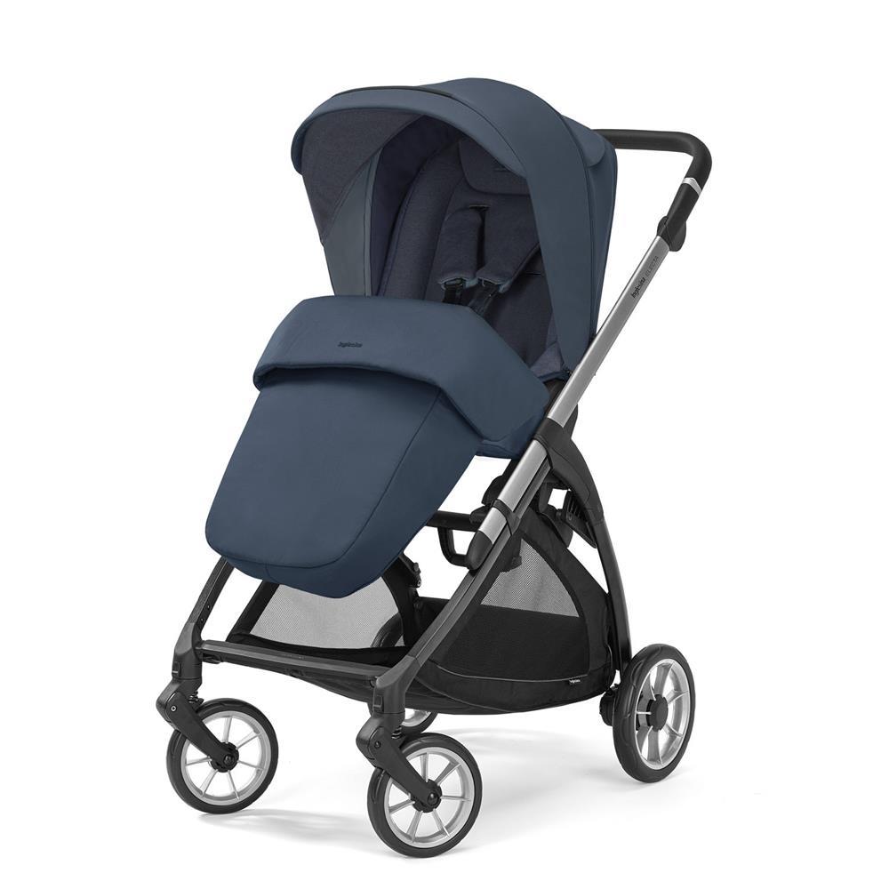 INGLESINA TRIO SYSTEM QUATTRO ELECTA HUDSON BLUE CON TELAIO SILVER BACK E SEGG. DARWIN INFANT RECLINE KA52R0HDB