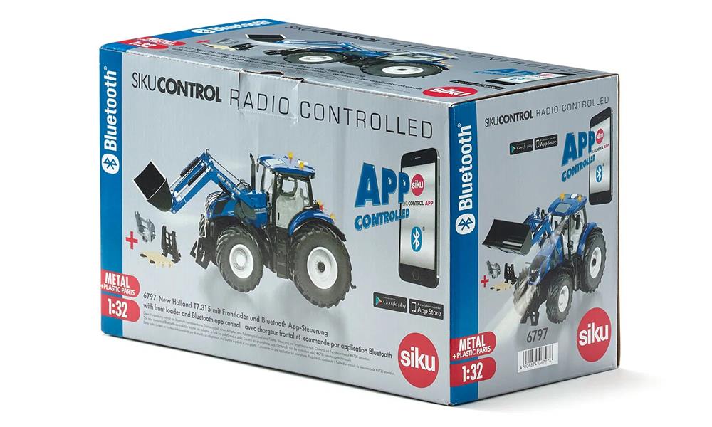 SIKU CONTROL NEW HOLLAND T7.315 TRATTORE CON CARICATORE FRONTALE 6797
